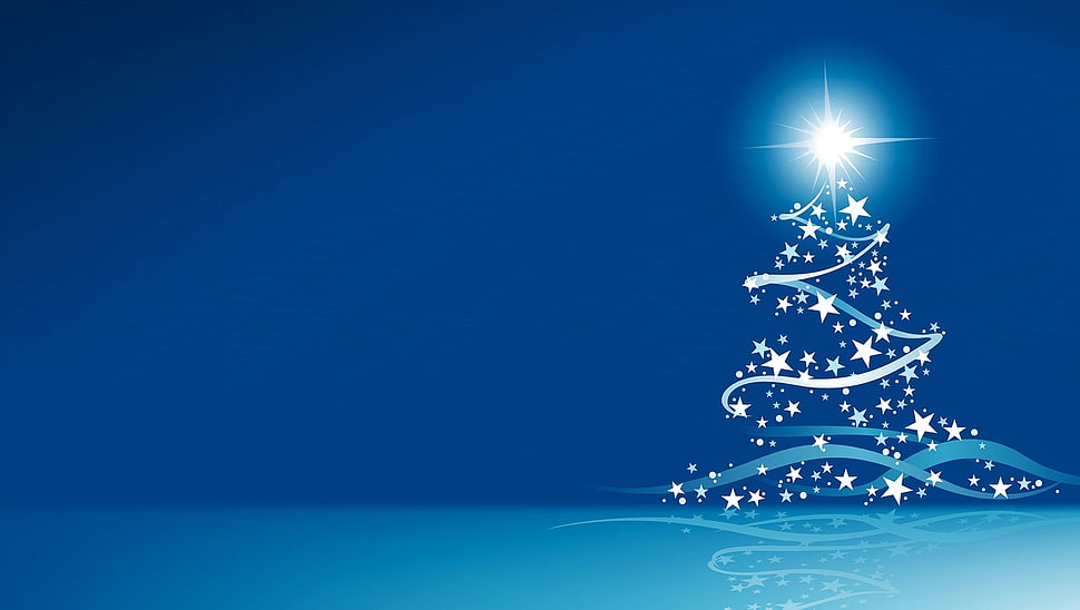 christmas tree illustration HD wallpaper