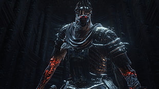 monster with lava hand illustration, Dark Souls III, dungeon, dark, souls