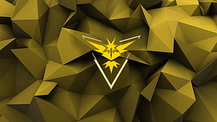 Pokemon logo, Team Instinct, poly, yellow, electric HD wallpaper