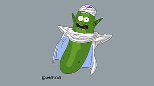 cucumber piccolo illustration, Rick and Morty, Piccolo, Dragon Ball Z, Rick Sanchez