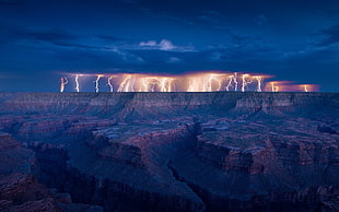 thunder storm, storm, landscape, nature HD wallpaper