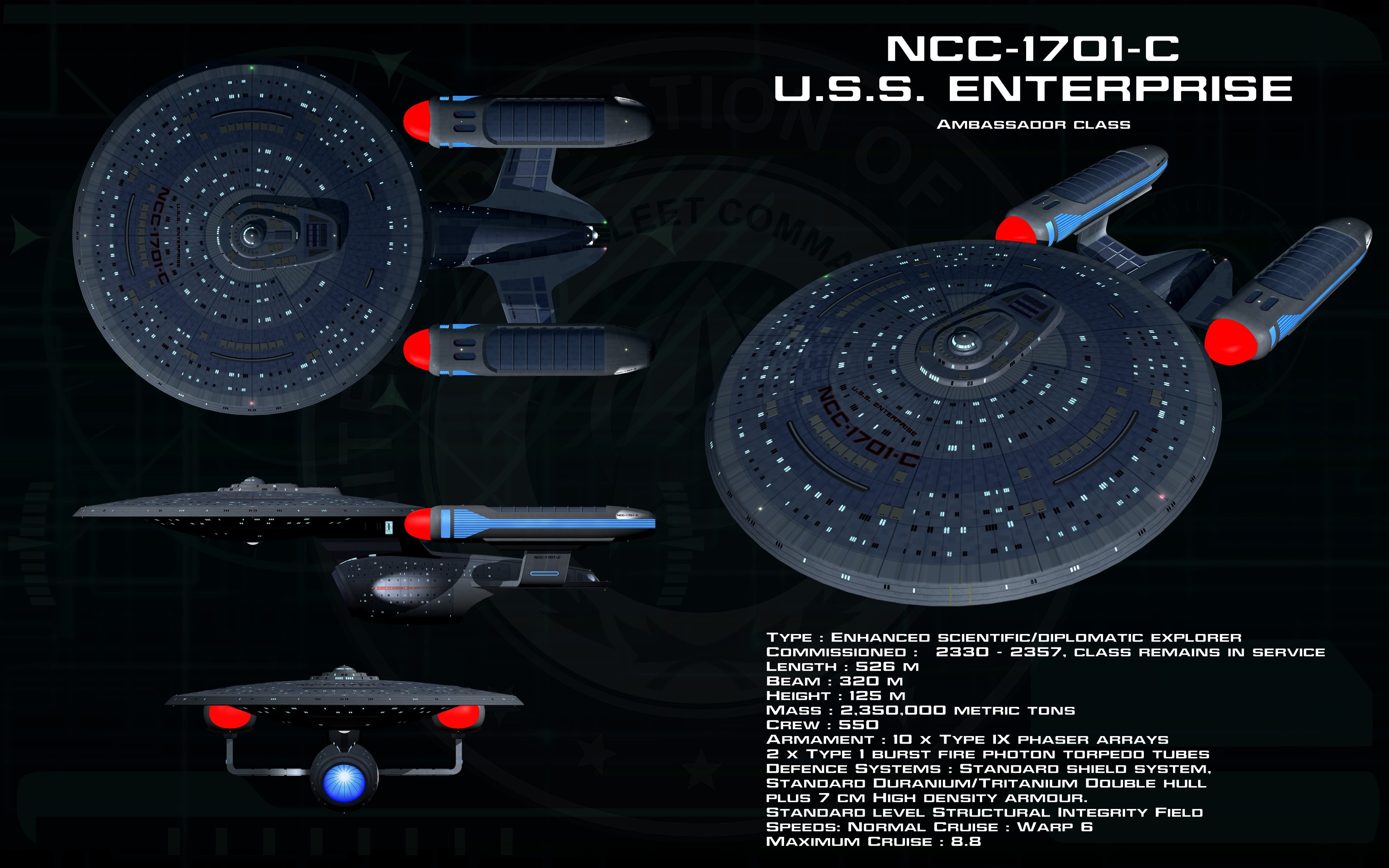 Blue Ncc 1701 C U S S Enterprise Star Trek Spaceship Uss Images, Photos, Reviews