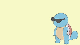 Pokemon Squirtle digital wallpaper, Pokémon, sunglasses, blue, yellow