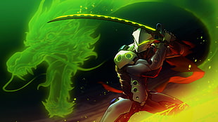 swordsman animated illustration, PC gaming, computer, Blizzard Entertainment, Overwatch