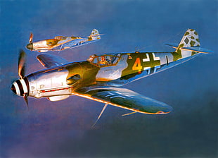 yellow and white helicopter toy, Messerschmitt, Messerschmitt Bf-109, World War II, Germany