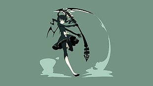 black and white bird painting, anime, Black Rock Shooter, Dead Master, death HD wallpaper