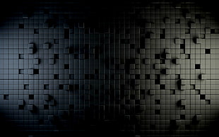 digital art, render, cube, square HD wallpaper