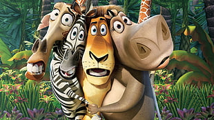 Madagascar poster, movies, Madagascar (movie), zebras, animated movies