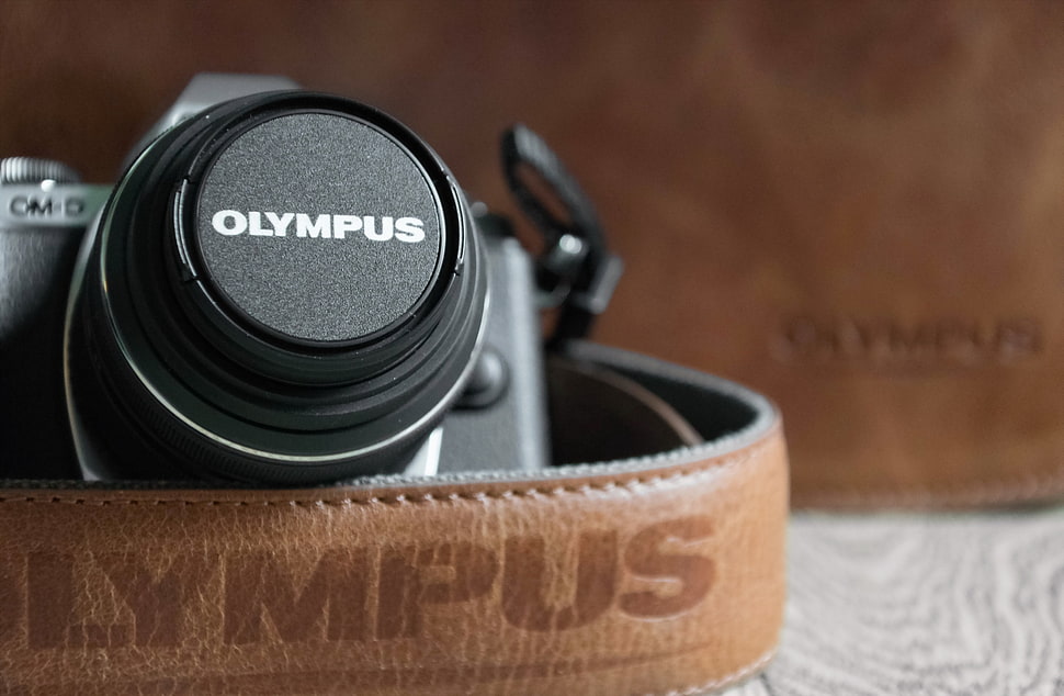 black Olympus DSLR camera in focus photography HD wallpaper