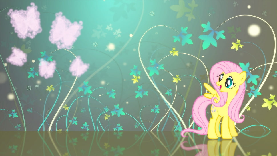 yellow and pink My Little Pony digital wallpaper, My Little Pony, Fluttershy HD wallpaper