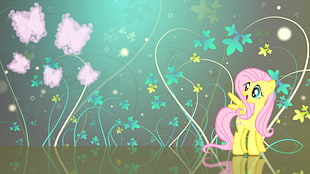 yellow and pink My Little Pony digital wallpaper, My Little Pony, Fluttershy