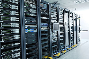 black and gray switch hub station, server, machine, computer, hardware HD wallpaper