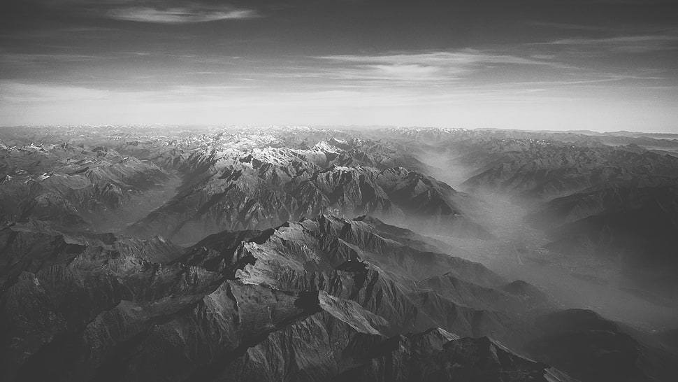 aerial photography of mountains wallpaper, landscape, nature, mountains, sky HD wallpaper