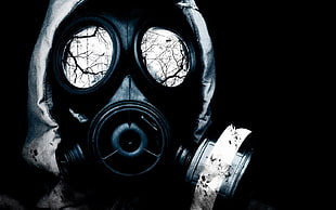 black gas mask, gas masks, abstract, radioactive
