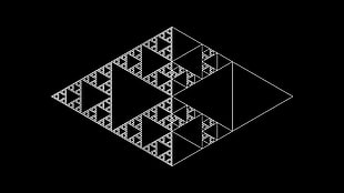 black and white chevron print textile, mathematics, science, triangle, sierpinski triangle