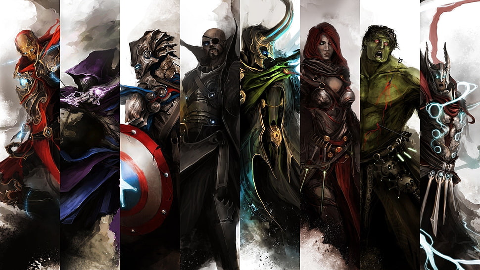 Marvel Avengers collage, The Avengers, Iron Man, Thor, Hulk HD wallpaper