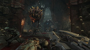 game scene illustration, Doom (game), Doom 4, Id Software, video games HD wallpaper