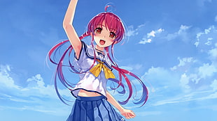 girl anime character digital poster HD wallpaper