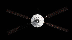 white and black satellite, International Space Station, ESA, ATV, space