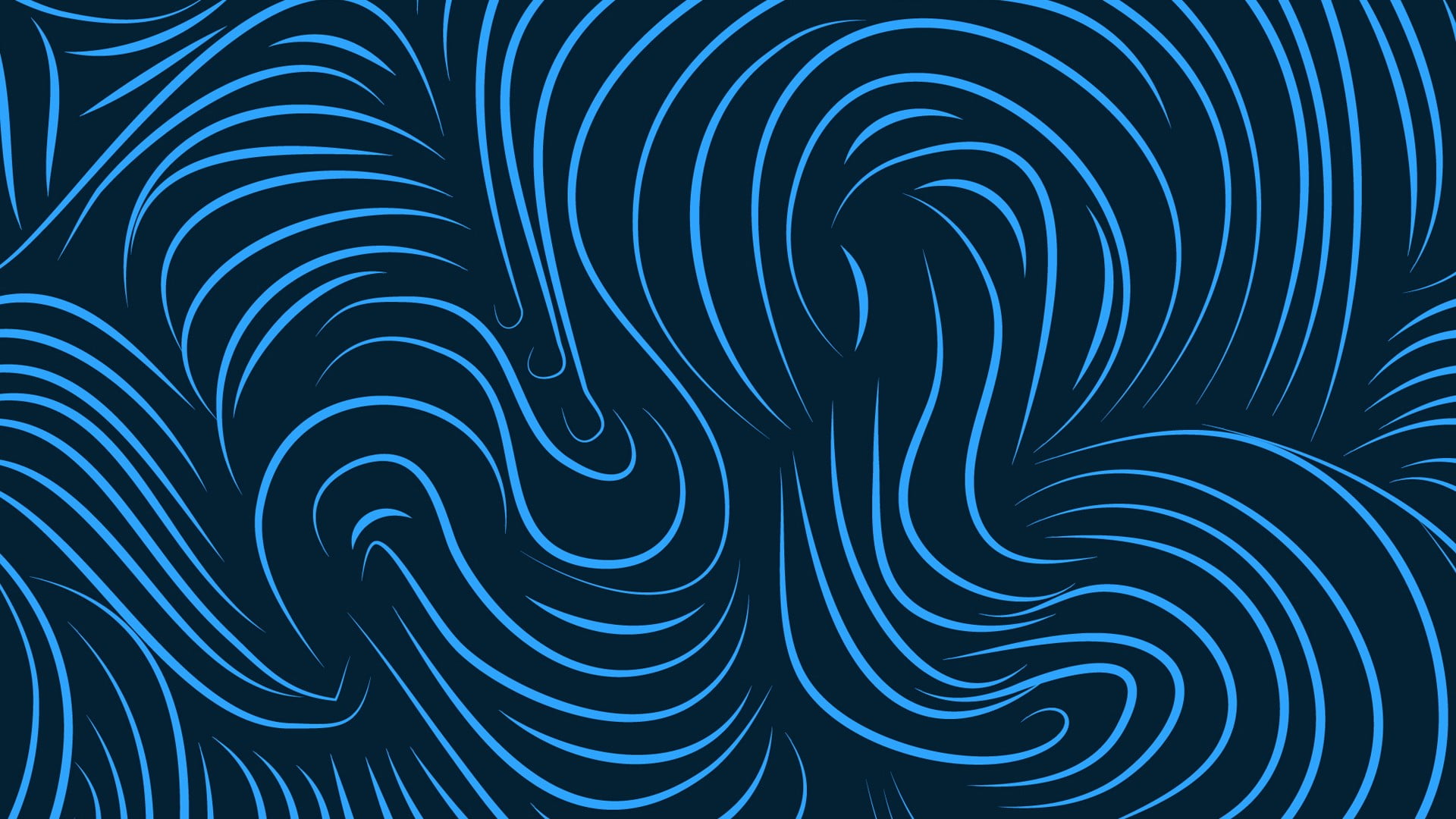 Blue and black abstract painting, abstract, lines, blue, wavy lines HD