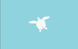 white Origami turtle illustration HD wallpaper