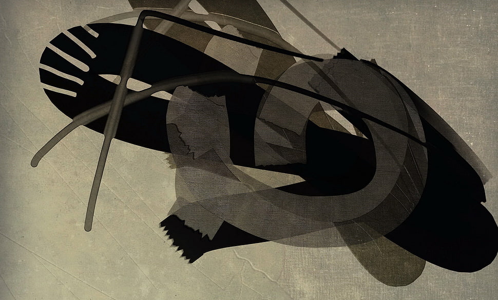 black and gray abstract illustration HD wallpaper