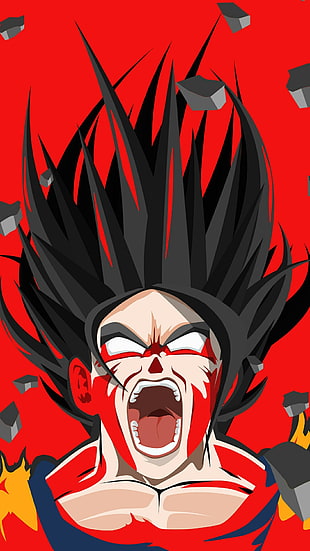 Son Goku illustration, Dragon Ball Z, portrait display