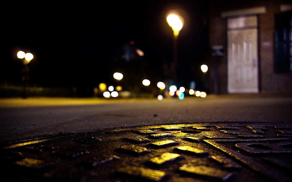 Road,  Rocks,  Night HD wallpaper
