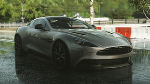 silver Aston Martin, Driveclub, car, rain, Aston Martin HD wallpaper