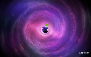 purple apple illustration HD wallpaper