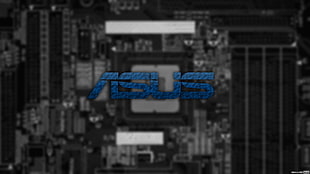 black Asus computer motherboard with text overlay, Trixel, ASUS