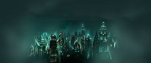 city skyline wallpaper, cityscape, underwater, BioShock