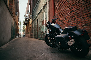 black touring motorcycle, Bike, Motorcycle, Side view HD wallpaper