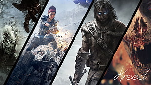 Kreed character 3D wall paper, video games, Assassin's Creed, Middle-earth: Shadow of Mordor, collage