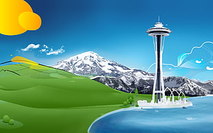 Space Needle digital wallpaper