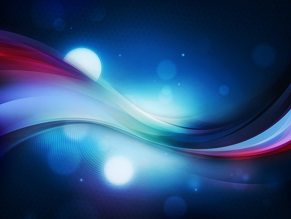 blue, pink, and white painting HD wallpaper