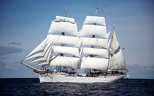 white galleon ship, statraad lemkuhl, vehicle, sailing ship, ship