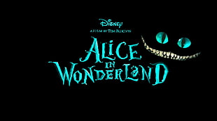 Disney Alice in Wonderland wallpaper, movies, Alice in Wonderland, Cheshire Cat, black background