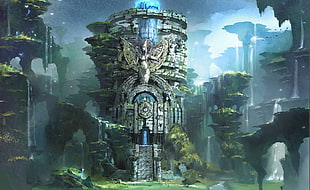 gray castle digital wallpaper, fantasy art, Aion, video games