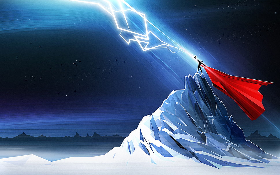 Marvel Thor wallpaper, Thor, lightning, Marvel Comics, minimalism HD wallpaper