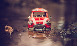 red Mini Cooper die-cast model, miniatures, toys, Mini Cooper, car HD wallpaper