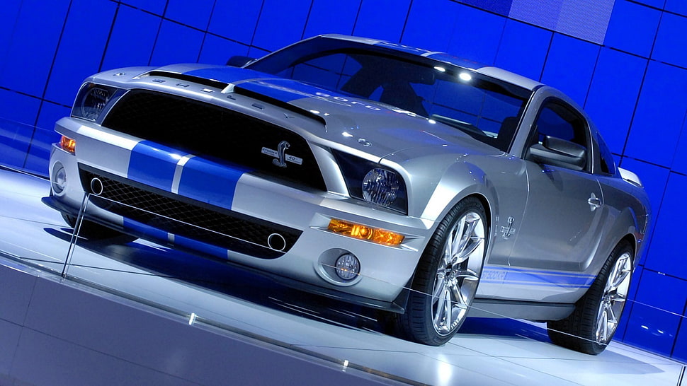silver Ford Shelby Cobra coupe, Ford Mustang, muscle cars HD wallpaper