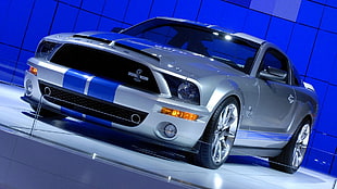 silver Ford Shelby Cobra coupe, Ford Mustang, muscle cars