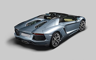 gray and black Ford Mustang, Lamborghini, Lamborghini Aventador LP700-4 Roadster, Lamborghini Aventador, car HD wallpaper