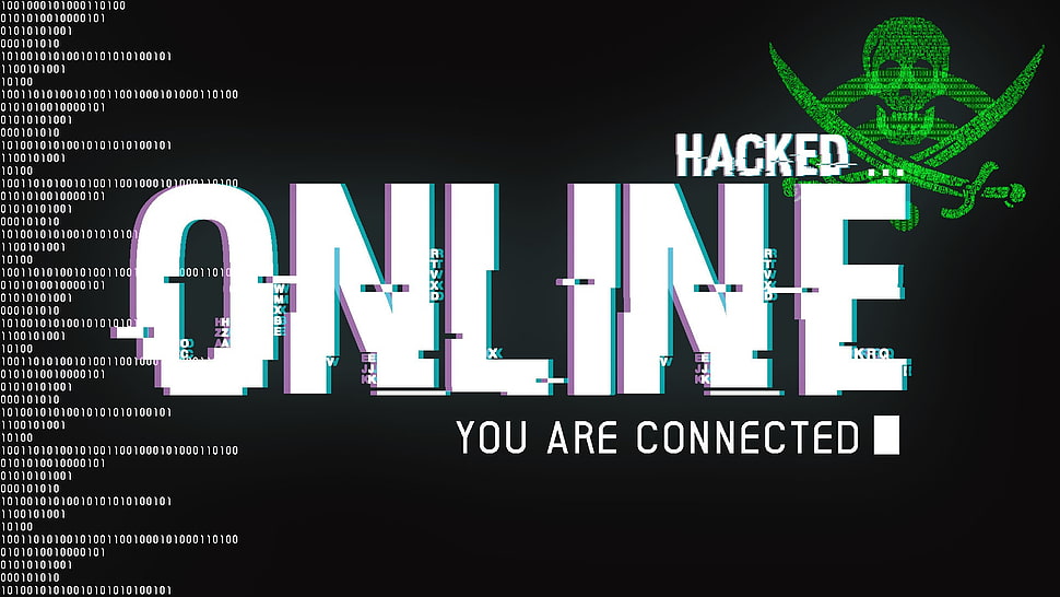 Hacked Online digital wallpaper, hackers, hacking, online, binary HD wallpaper