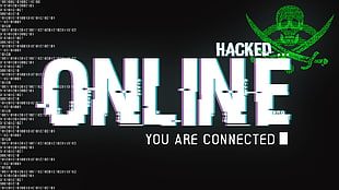 Hacked Online digital wallpaper, hackers, hacking, online, binary