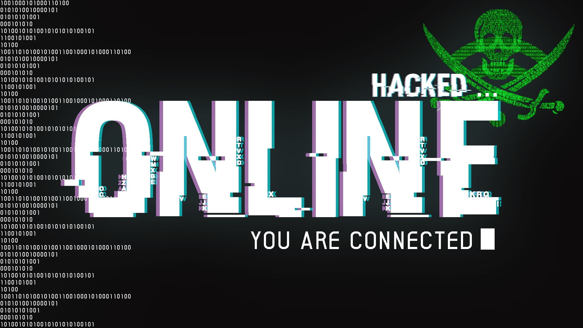 Hacked Online digital wallpaper, hackers, hacking, online, binary