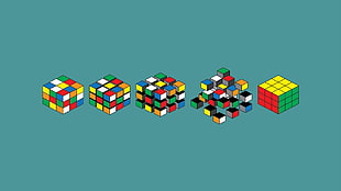 Rubik's cube, Rubik's Cube, minimalism HD wallpaper