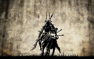 samurai riding horse wallpaper, ancient, old, warrior, horse