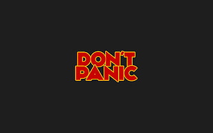 Don't Panic logo, Don't Panic, 42, minimalism, The Hitchhiker's Guide to the Galaxy